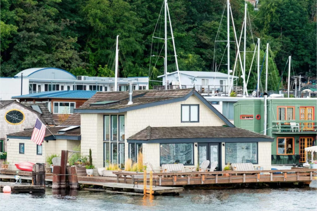 house on the water with porch