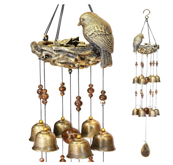 Melodic and metallic, this wind chime welcomes spring.