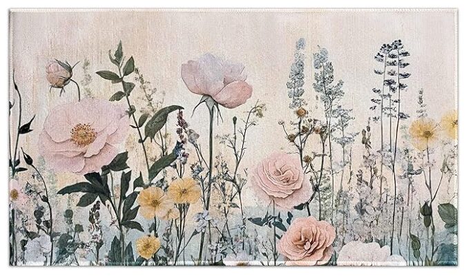 Welcome visitors with a cheerful, spring-themed doormat.