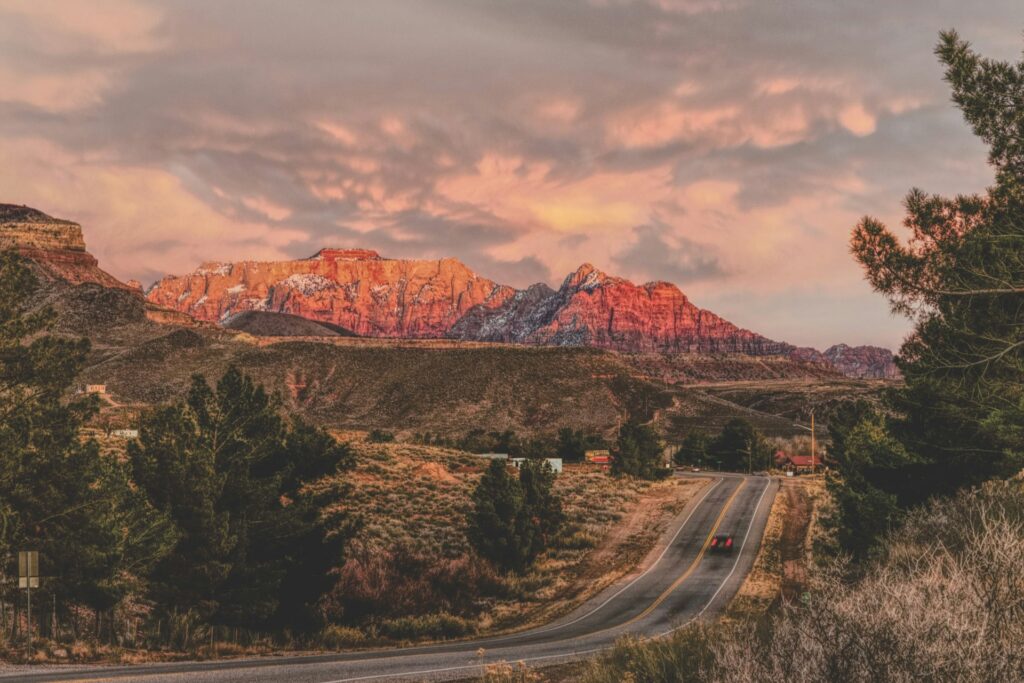 Road to Zion National Park in Utah, U.S.