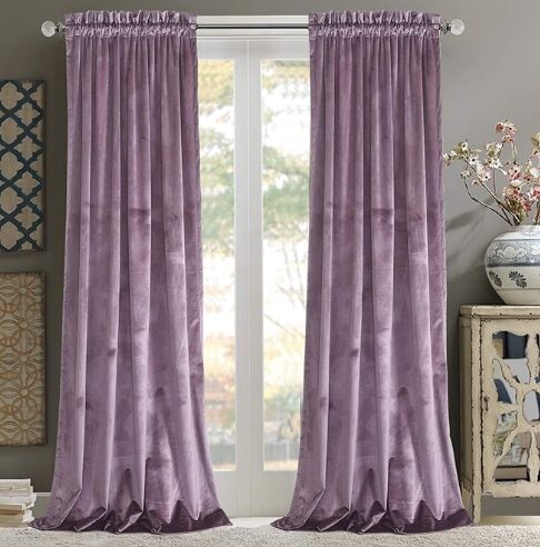 Go for the luxurious look with these on-trend mauve curtains.