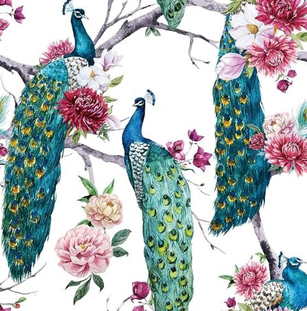 Peel-and-stick wallpaper is a quick, removable way to brighten any space.