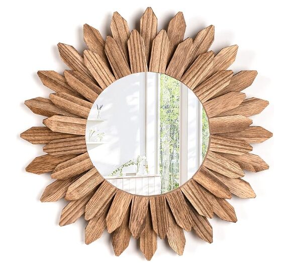 Reflect the spring sunlight with a wooden rustic mirror.