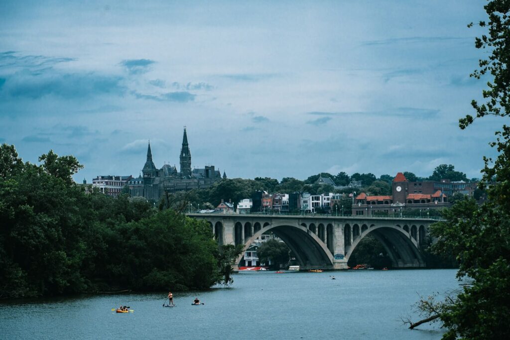 A bridge crossing over water in Arlington, Virginia