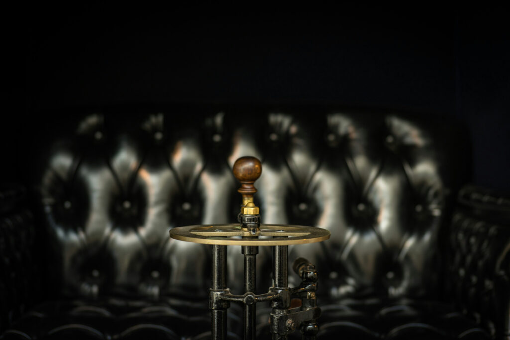 Steampunk interior design layers textures carefully.