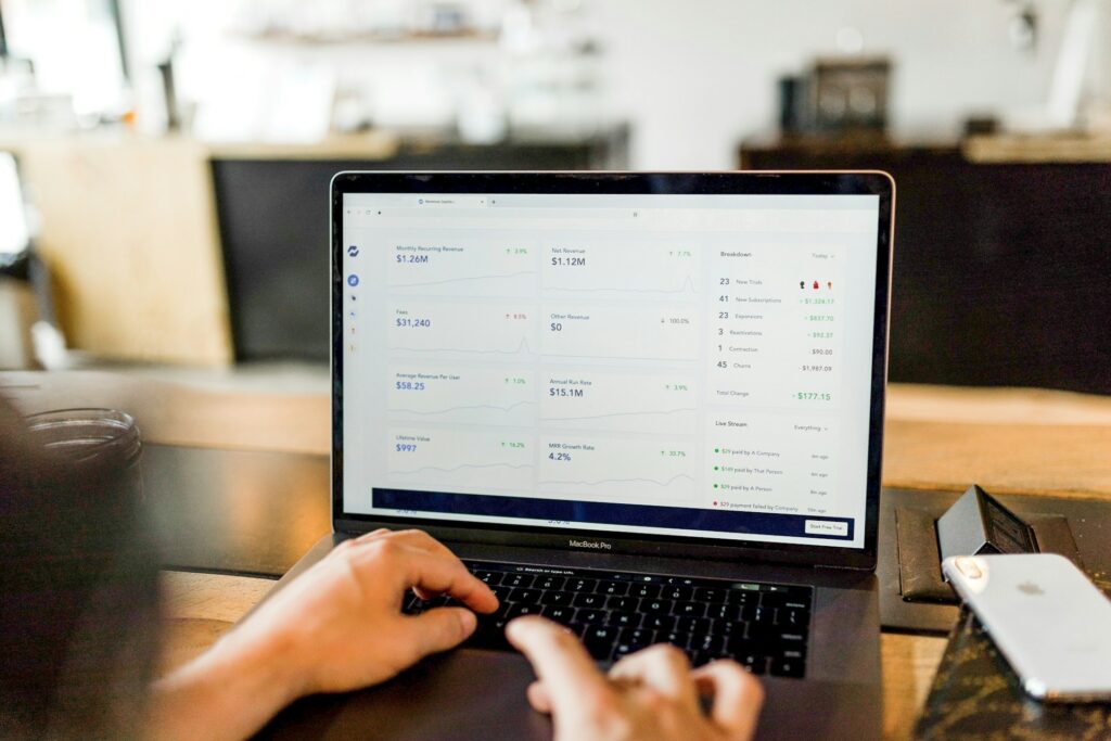 Income on a laptop.